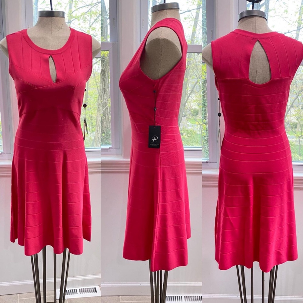 Adrianna Papell fit and flare keyhole dress